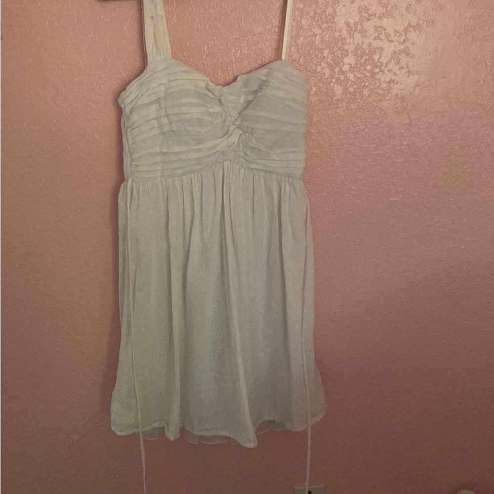 City Triangles White Textured Dress